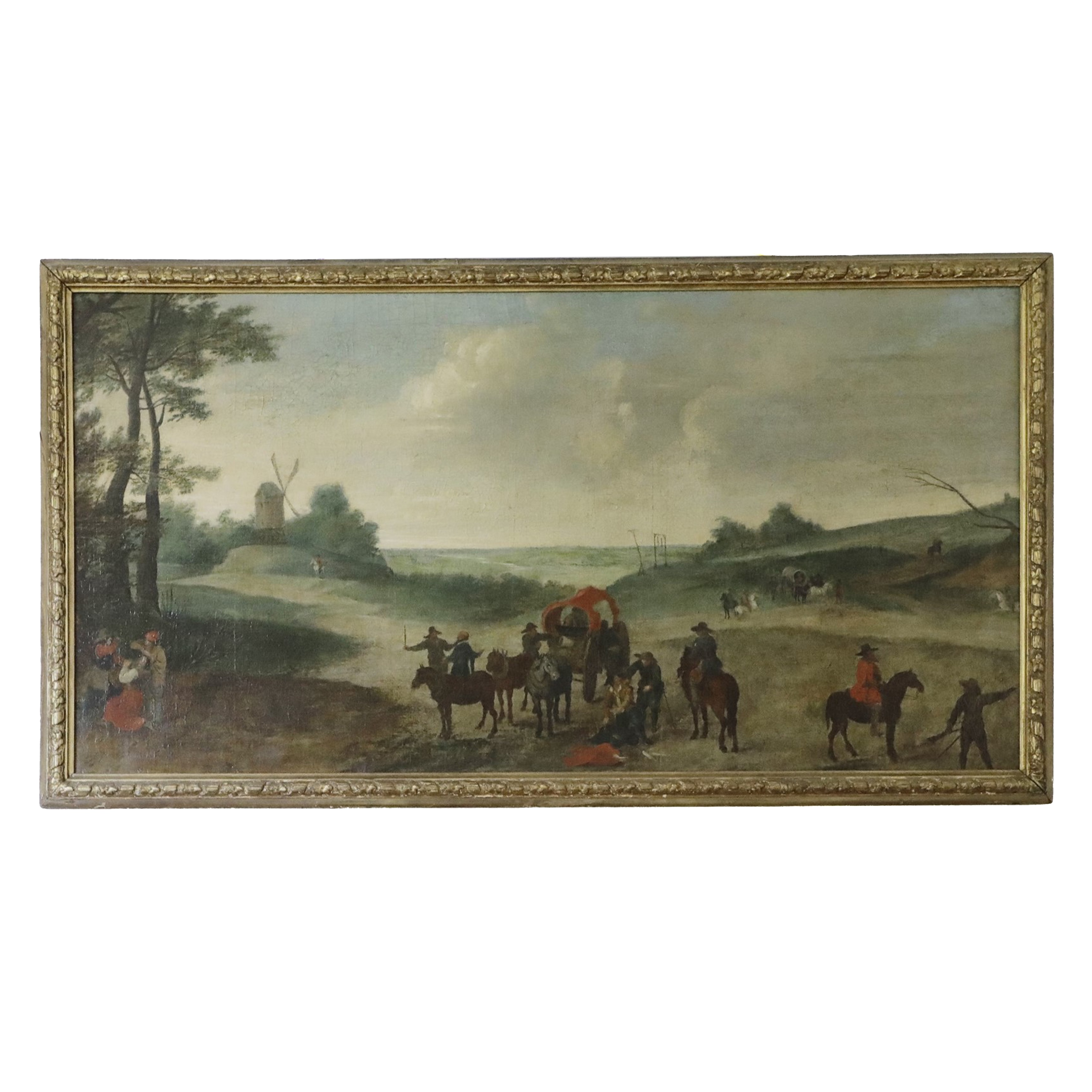 Follower of Joos de Momper, An extensive open landscape with figures and wagons